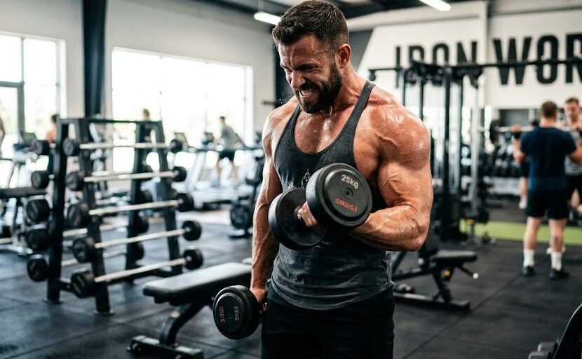 Athletic man engaging in heavy resistance training to maximize how d aspartic acid increase testosterone.