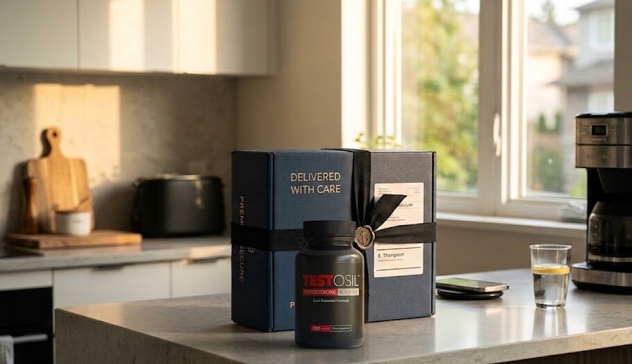 A premium delivery package representing the official Testosil website and its lifetime money-back guarantee.