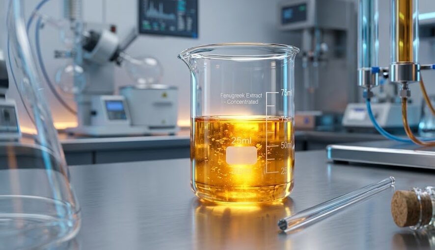Testodren Review: Scientific representation of the Furosap fenugreek extract used in Testodren.
