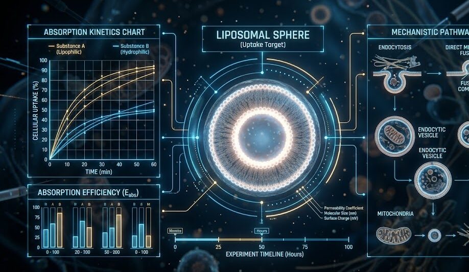 What is Liposomal Delivery: Graph comparing the high absorption rate of liposomal supplements versus standard capsules.
